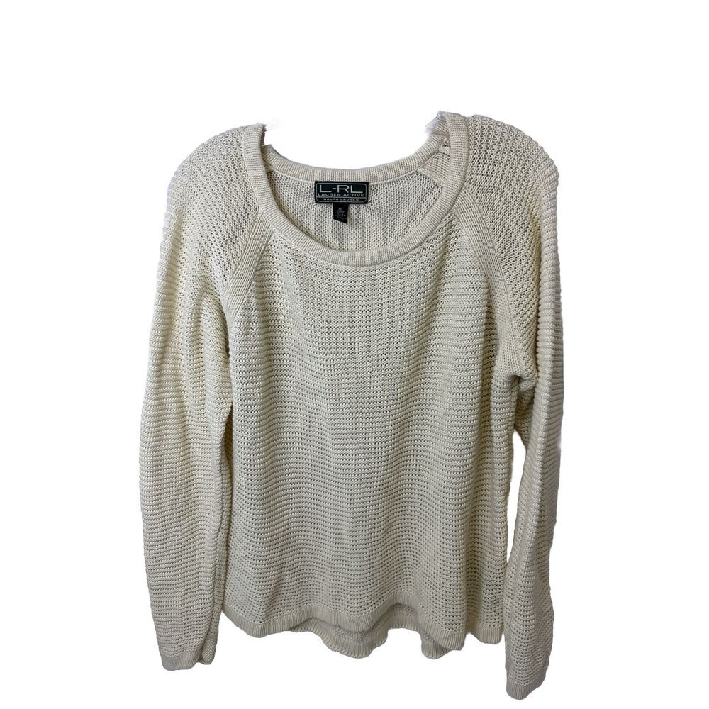 Lauren Ralph Lauren Crew Neck Pullover Knitted  Sweater Woman's Size XL Cream.‎